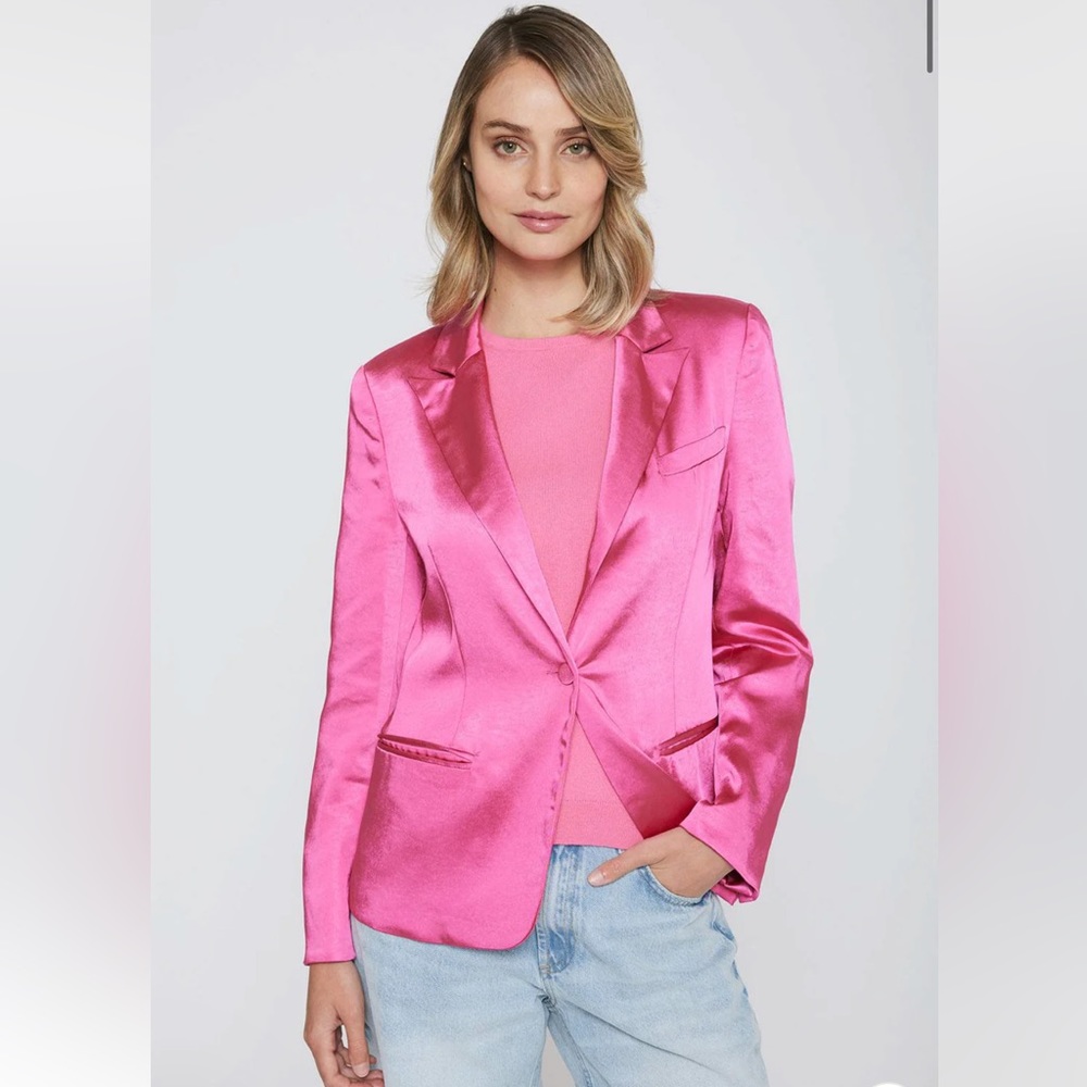 J Society satin hot pink blazer size large